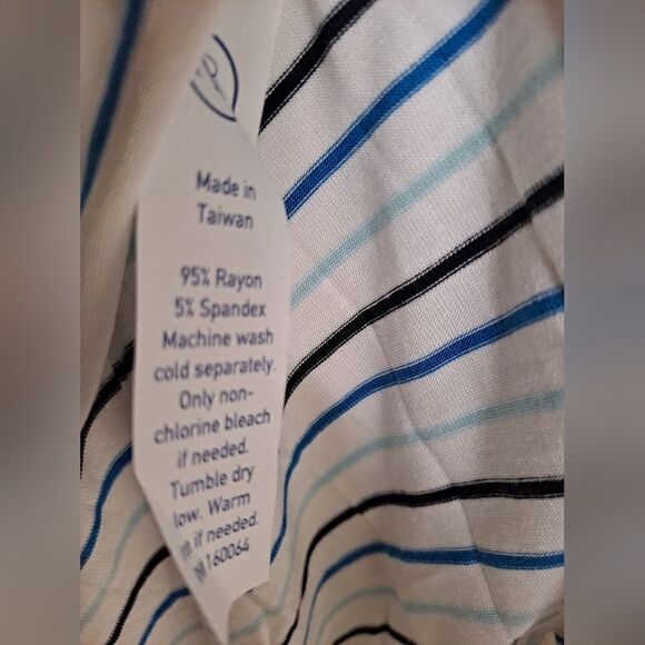 NWT ADDISON BAY Tie Back Long Sleeve Multi Stripe Blue Various sizes - Picture 4 of 10